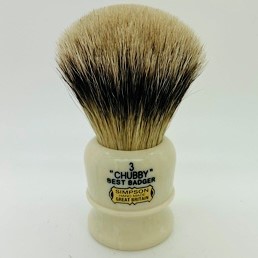 Chubby 3 Best Badger Shaving Brush Faux Ivory Vein