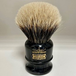 Limited Edition Chubby 2 2 Band Silvertip Badger Faux Ebony Gold Marble 