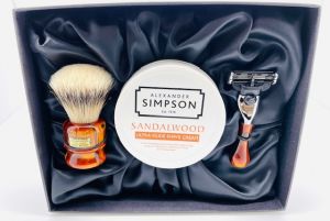 Limited Edition Luxury Shaving Gift Set Chubby CH1 Super (Silvertip) Badger Rusty Joe Sandalwood 