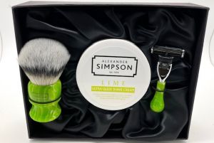 Limited Edition Luxury Shaving Gift Set Trafalgar T3 Sovereign Synthetic Fibre Lime