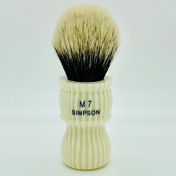 Limited Edition M7 2 Band Silvertip Badger Faux Ivory Stripe